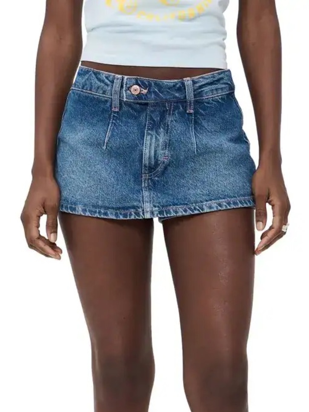 Free People We The Free Galivanting Peekaboo Denim Micro Skort - Size 28
